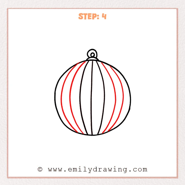 how to draw a disco ball - A disco ball outline with additional vertical curved panel lines added on both sides for a fuller 3D shape.
